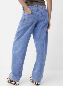 Fuji light denim barrel-leg jean