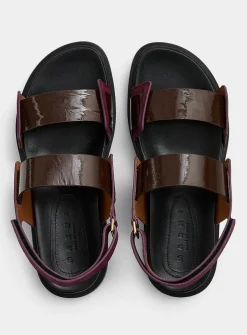 Fussbett lustrous straps prune-coloured sandals
