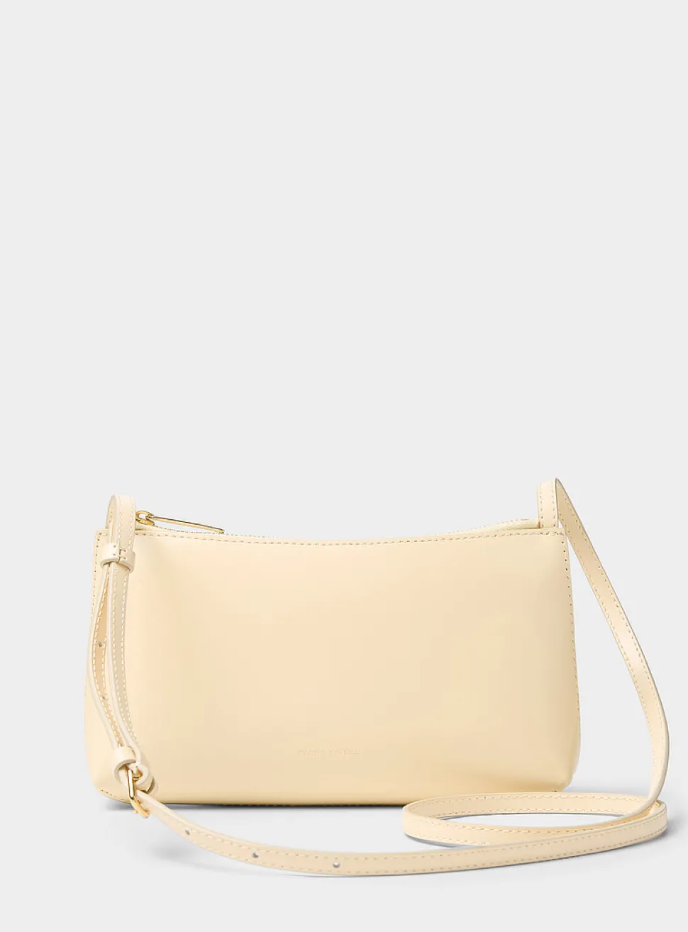 Gaia smooth cream leather crossbody bag