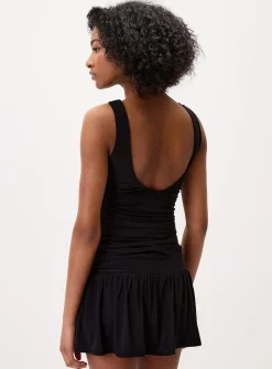 Gathered jersey minidress