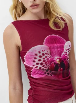Gathered micromesh cami