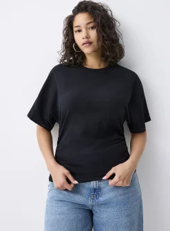 Gathered waist T-shirt