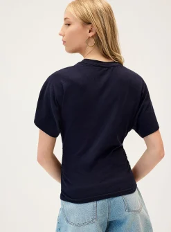 Gathered waist T-shirt