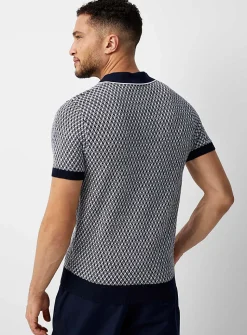 Geo jacquard knit polo