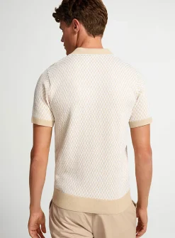 Geo jacquard knit polo