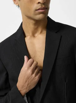 Geometric jacquard blazer