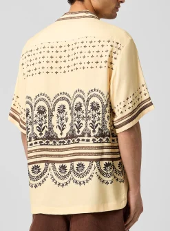 Geometric pattern cabana shirt