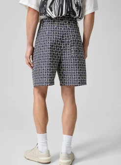 Geometric pattern loose Bermuda shorts