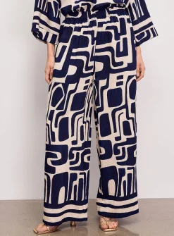 Geometric pattern wide-leg pant