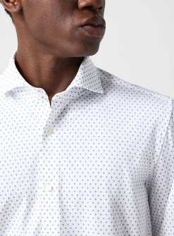 Geo mini-pattern stretch shirt