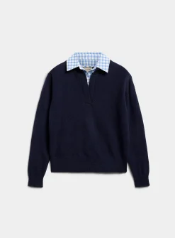 Gingham pattern fooler sweater