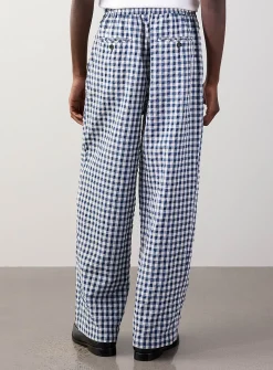 Gingham seersucker pant