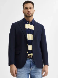 Gold-button navy jacket