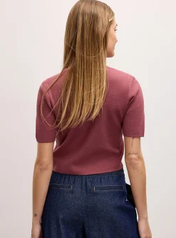 Golden buttons short-sleeve cropped cardigan
