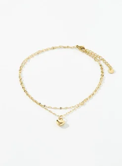 Golden heart ankle chain