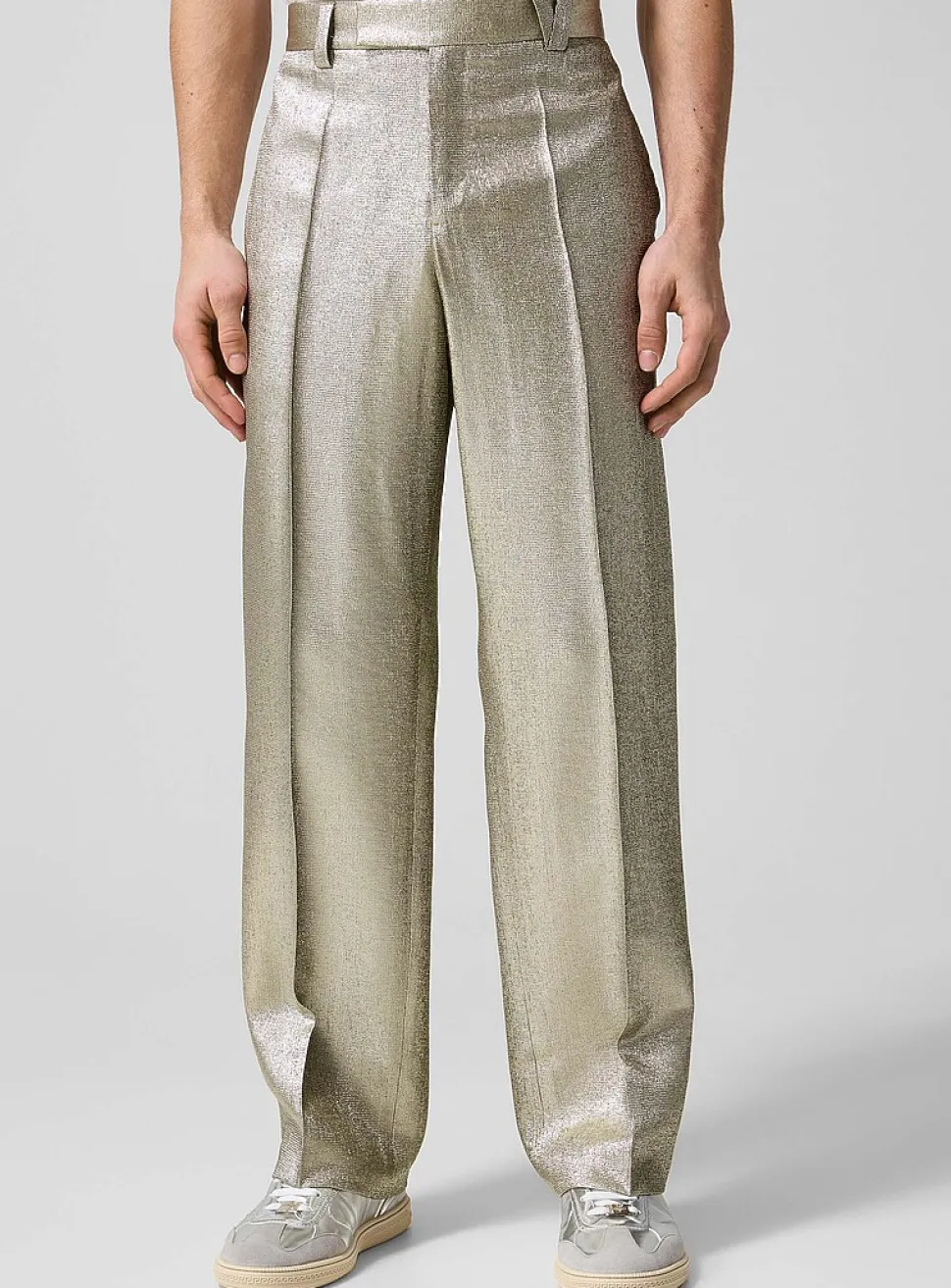 Golden Lurex pleated pant
