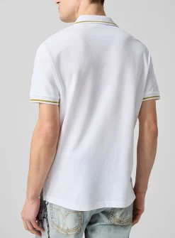Golden plate and trim piqué polo shirt