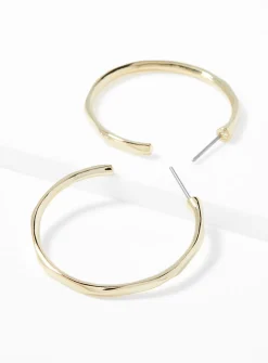 Gold hammered hoops