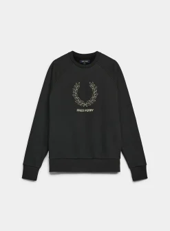 Gold-logo embroidery sweatshirt