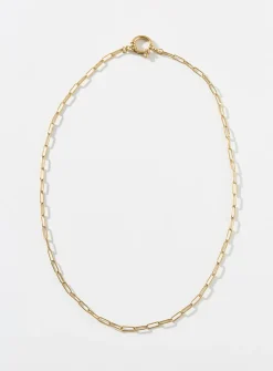 Gold paperclip-link chain