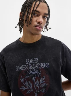 Gothic flower washed T-shirt