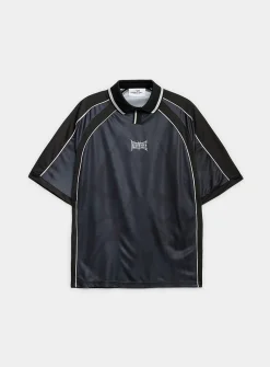 Gothic print polo jersey