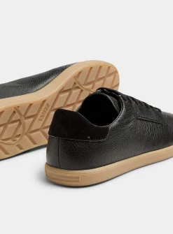 Grained leather low-profile sneaker