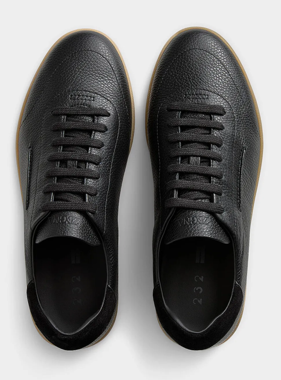 Grained leather low-profile sneaker