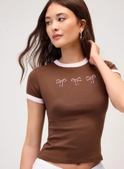 Graphic ringer T-shirt