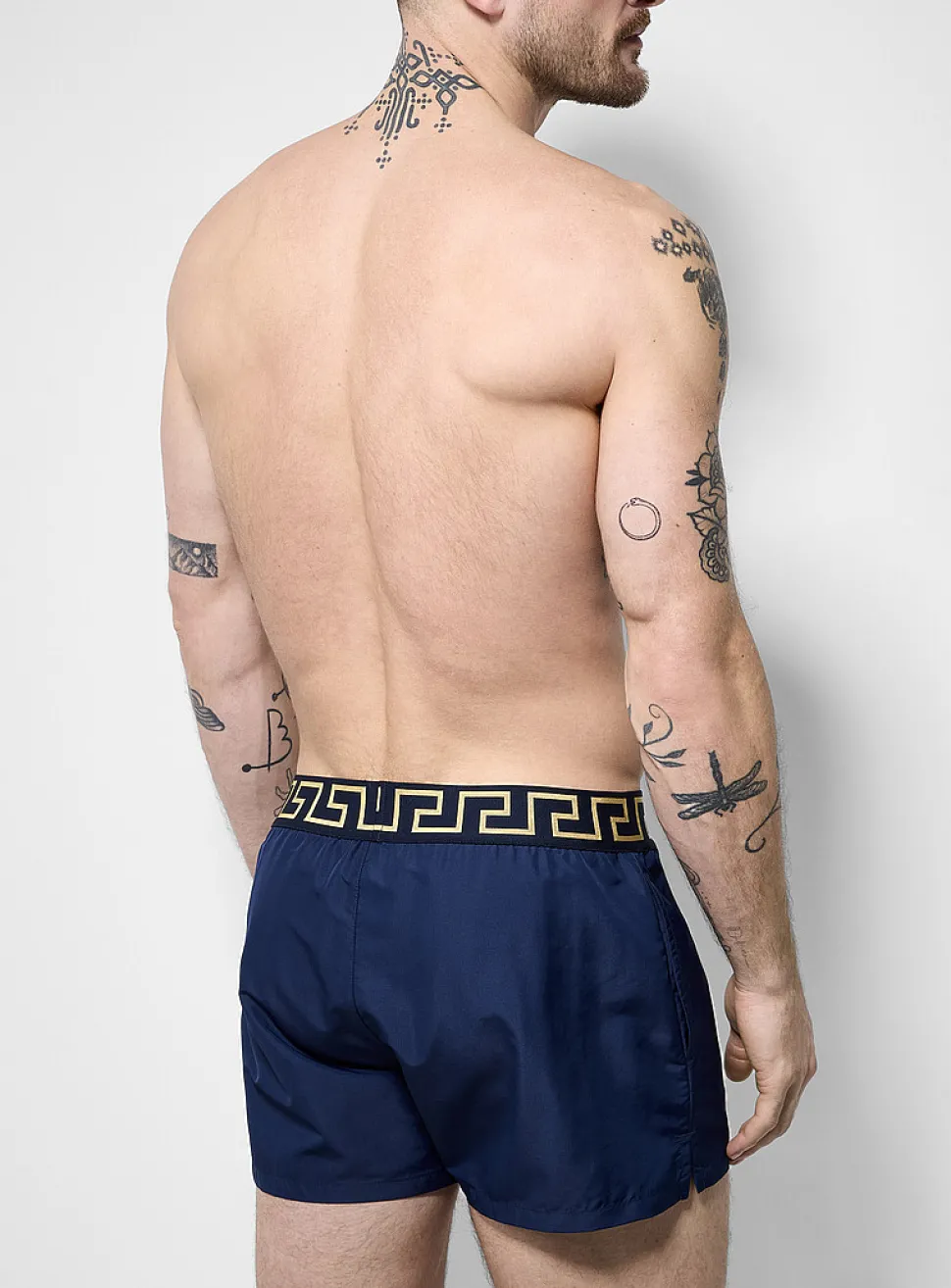 Greca waistband swim short
