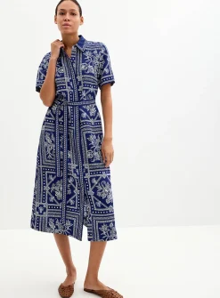 Greek ceramic belted shirtdress