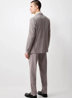 Greige pinstripe suit