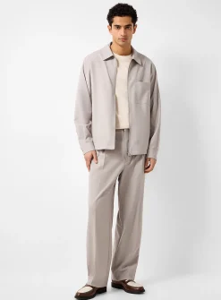 Greige virgin wool blend jacket