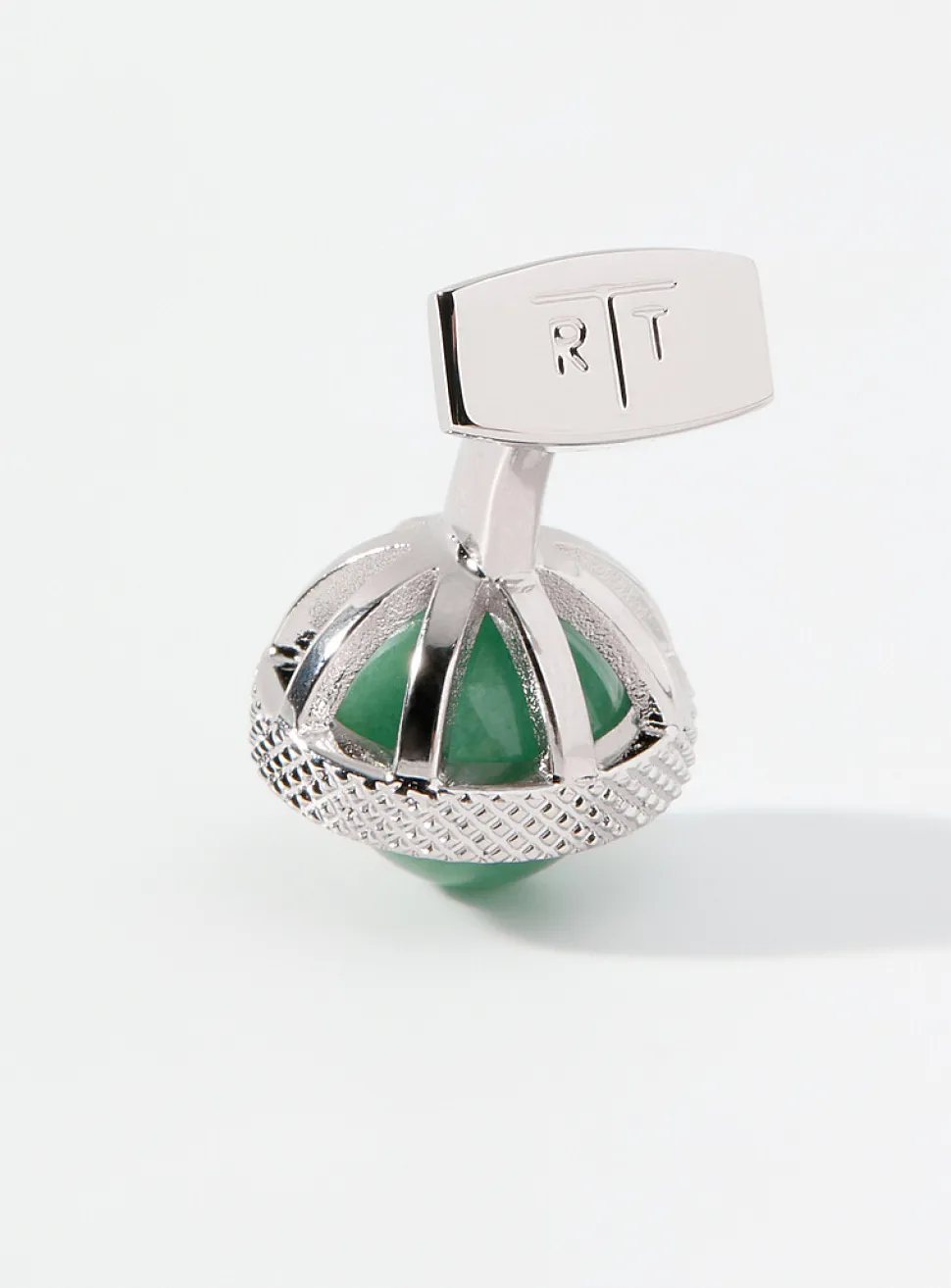 Gyrate aventurine swivelling cuff links