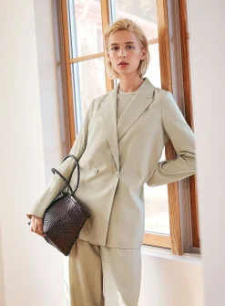 Hammered crepe jacket