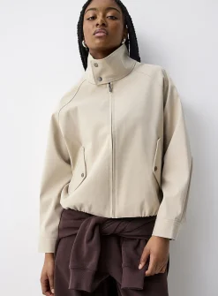 Harrington button-up collar jacket
