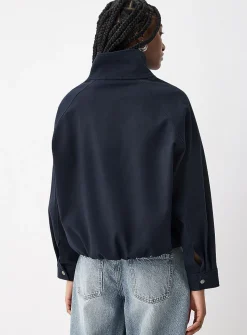 Harrington button-up collar jacket