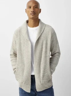 Heathered knit open cardigan