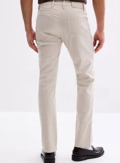Heathered stretch linen five-pocket pant