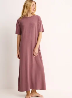 Heavy drape long loose nightgown