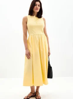 Henley mixed media dress
