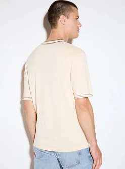 Henley V-neck sweater