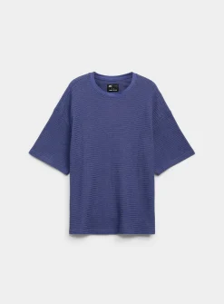 Herringbone textured knit T-shirt