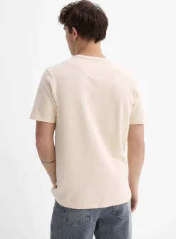 Herringbone-textured T-shirt