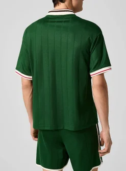 Hibiscus embroidered soccer jersey