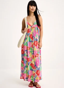 Hibiscus loose maxi dress