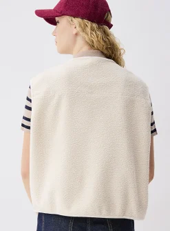 High-pile-fleece zipped vest