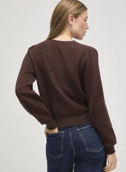 Honeycomb textured sweater