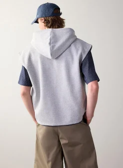Hooded fleece zip-up vest