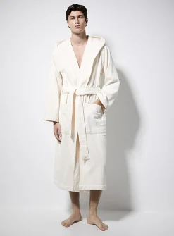 Hooded solid terry robe